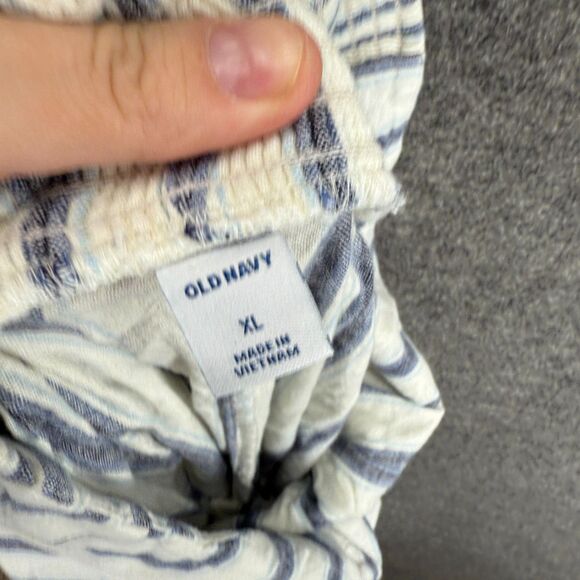 Old Navy Jumpsuit Women XL White Striped Sleeveless STraight Square Neck Linen - Picture 4 of 6